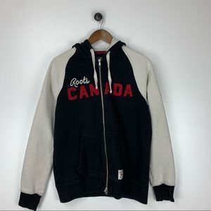 Roots Canada Cotton Blend Zip Up Sweatshirt Hoodie Size Small S Men’s